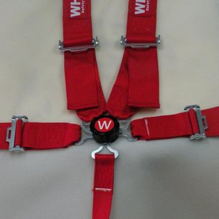SFI Certified 5-Point Racing Harness - Red, Camlock, For F1/F2/STR Style Seats