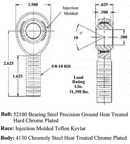 5/8 x 1/2 Chromoly Rod End